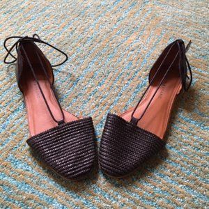 LUCKY BRAND Nanelia Black Woven Leather Lace up